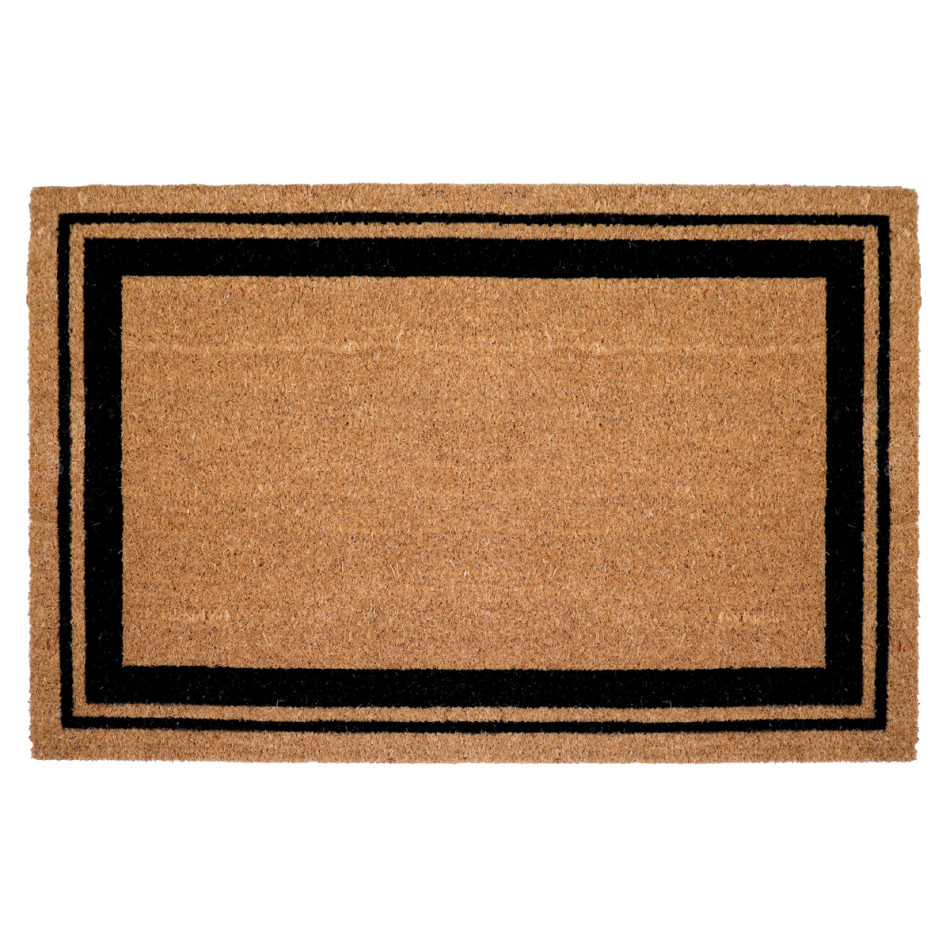 Large Elliott Black Border Door Mat 90x60cm, an entrance mat designed for a doorway