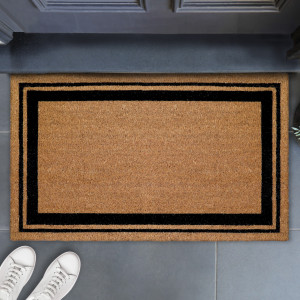 Regular Elliott Black Border Door Mat 75x45cm, decorative doormat for an entryway