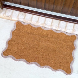Carlow Wave White Border Doormat 80x50cm, designed to protect the floor while adding detail to an entryway