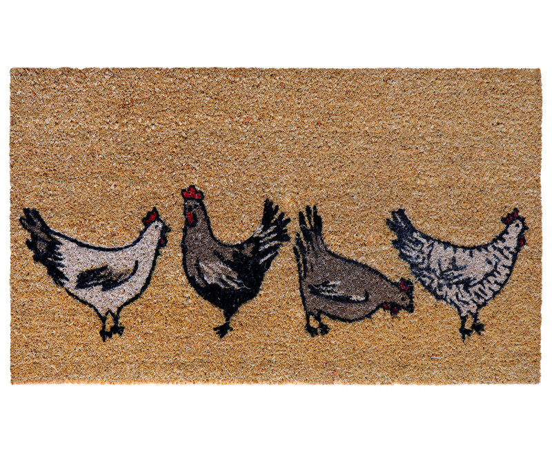 Plymouth Chickens Doormat - 75x45cm