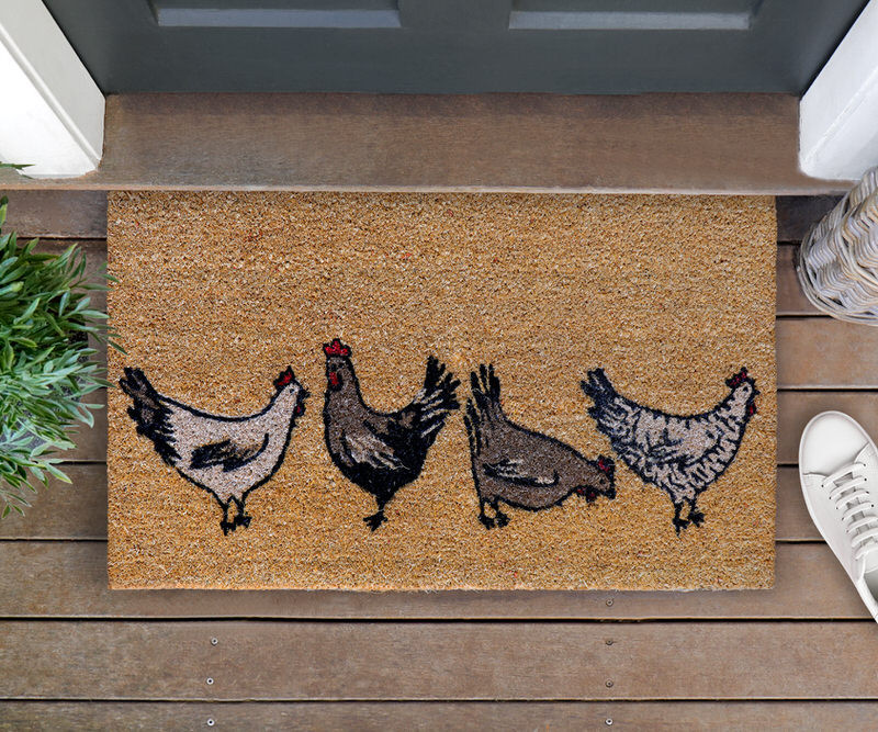 Plymouth Chickens Doormat - 75x45cm