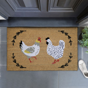 Tilbury Farm Chickens Doormat 80x50cm, designed to protect the floor while adding detail to an entryway