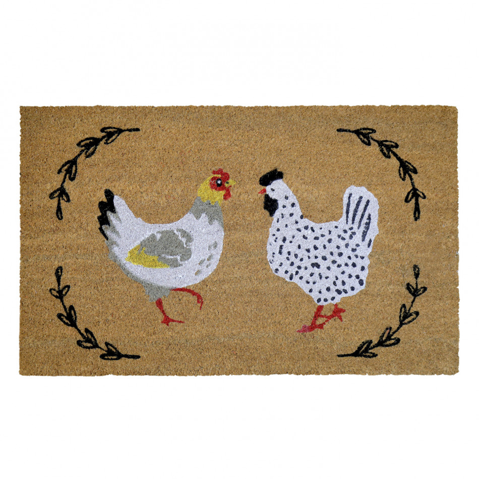 Tilbury Farm Chickens Doormat 80x50cm, an entrance mat designed for a doorway