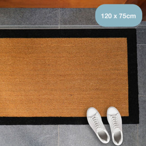 Avenue XXL Black Border Doormat - 120x75cm - 100% Coir, presented as a decorative entrance mat for the front doorway