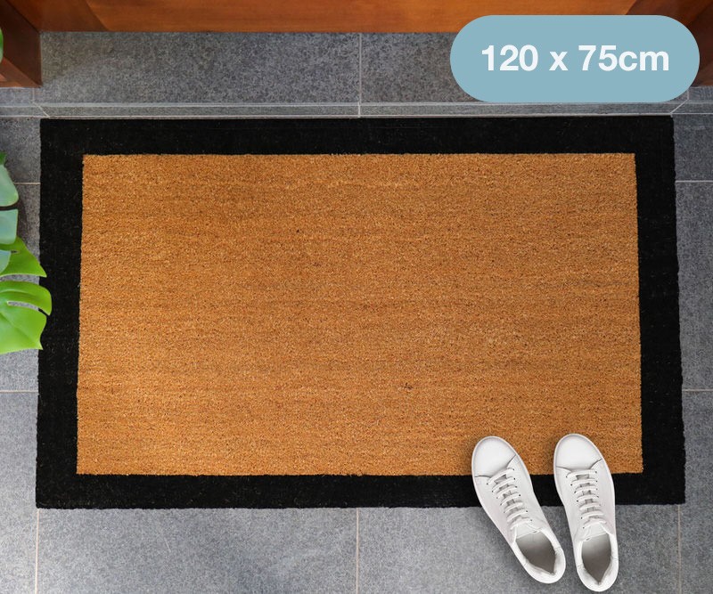 Avenue XXL Black Border Doormat - 120x75cm - 100% Coir