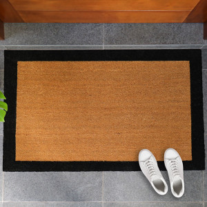 Avenue XXL Black Border Doormat - 120x75cm - 100% Coir