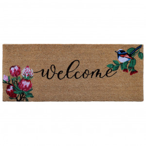 Blossom Fairy Wren Long Doormat 45x110cm, an entrance mat designed for a doorway