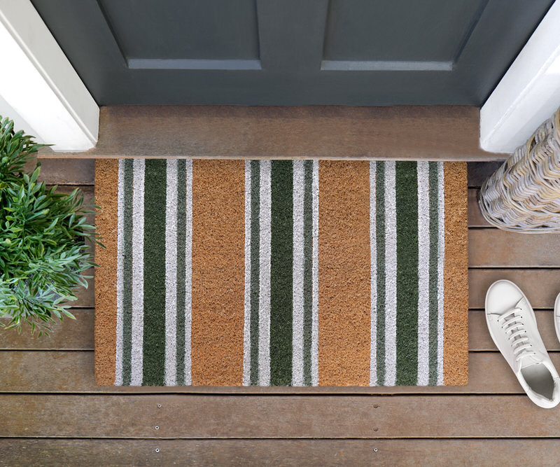 Chatham Green Stripe Doormat 75x45cm