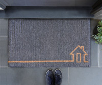 Grey Welcome Doormat Regular 100% Coir Doormat