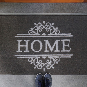 Giant Classic Grey Home Doormat - Vinyl Backed - 120x75cm, designed to protect the floor while adding detail to an entryway