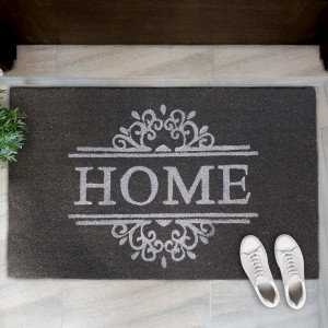 Giant Classic Grey Home Doormat - Vinyl Backed - 120x75cm, presented as a decorative entrance mat for the front doorway