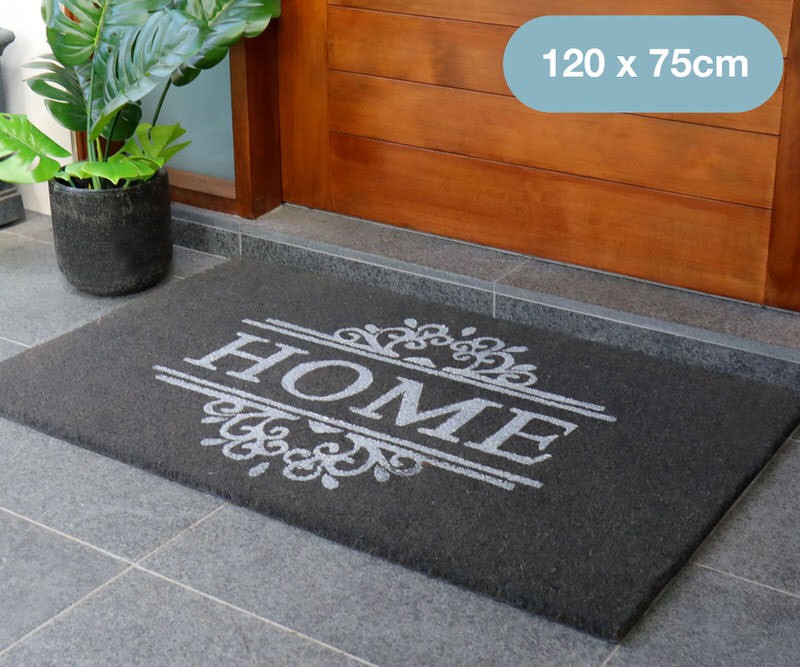 Giant Classic Grey Home Doormat - Vinyl Backed - 120x75cm