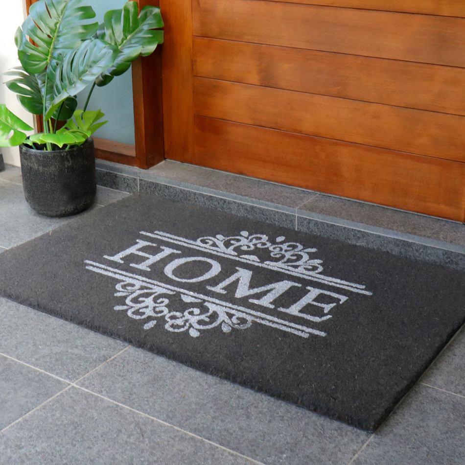 Giant Classic Grey Home Doormat - Vinyl Backed - 120x75cm, an entrance mat designed for a doorway