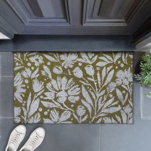 Haynes Green Flora Doormat 75x45cm, presented as a decorative entrance mat for the front doorway