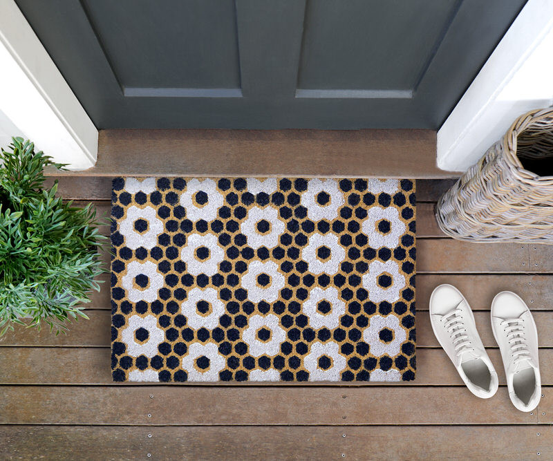 Honeycomb Flowers Doormat 60x40cm