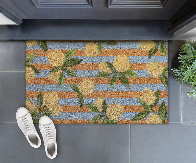 Positano Lemon Stripe Doormat - 75x45cm