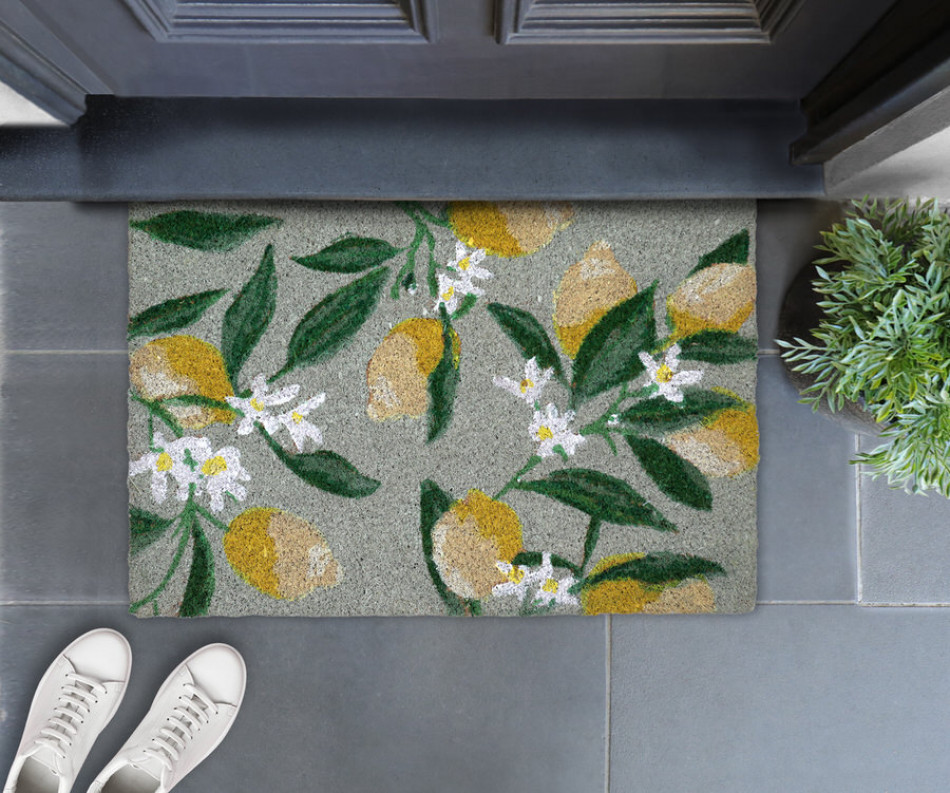 Sicilian Lemons Green Doormat 60x40cm