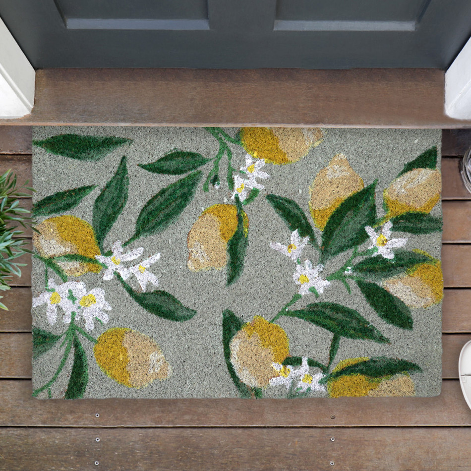Sicilian Lemons Green Doormat 60x40cm