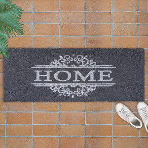 Long Classic Grey Home Doormat - Vinyl Backed - 120x45cm