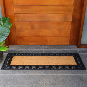 Chester Long Coir & Rubber Doormat with Scroll Border