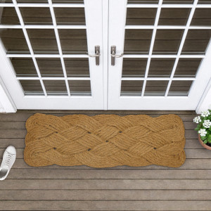 Long Lover's Knot Doormat 115cm x 40cm, presented as a decorative entrance mat for the front doorway