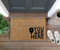 You Are Here Map Pin Doormat 60x40cm