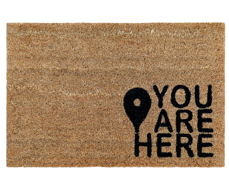 You Are Here Map Pin Doormat 60x40cm