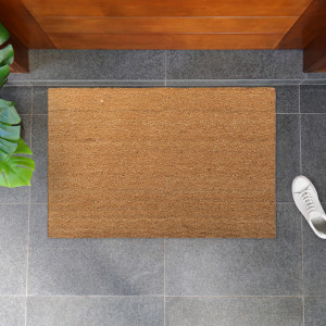 Plain Coir PVC Backed Doormat Regular, presented as a decorative entrance mat for the front doorway