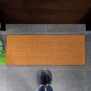 Long Plain Coir Doormat 120x45cm - PVC Backed