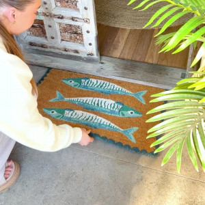 Blue Sardines Doormat 75x45cm