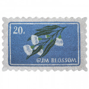 Pippa Blue Postage Stamp Doormat 80x50cm, an entrance mat designed for a doorway