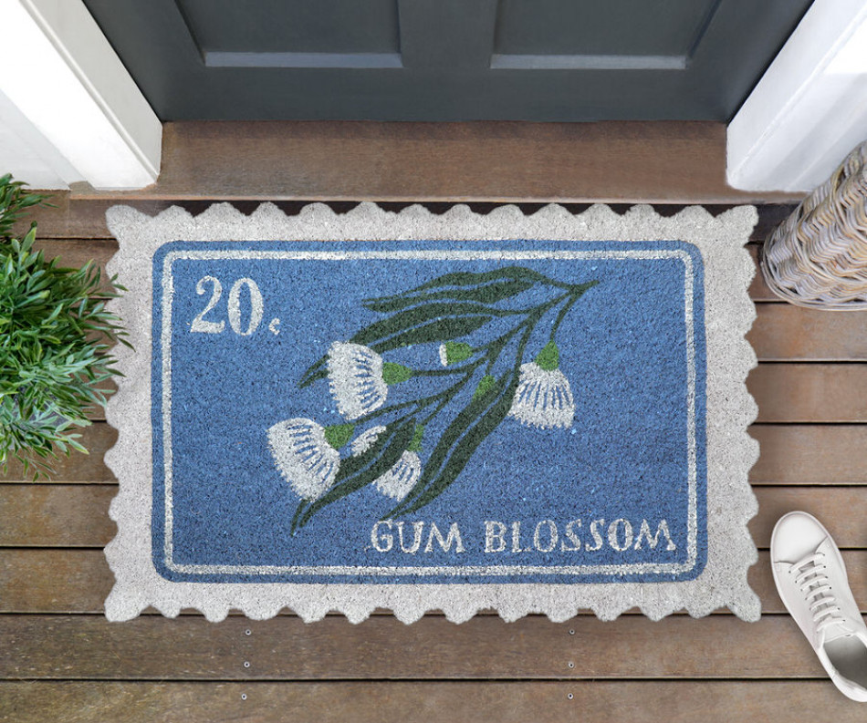 Pippa Blue Postage Stamp Doormat 80x50cm