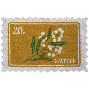 Molly Yellow Postage Stamp Doormat 80x50cm, an entrance mat designed for a doorway