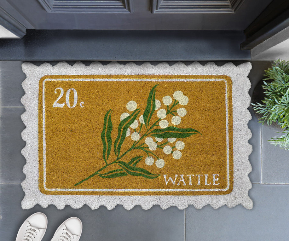 Molly Yellow Postage Stamp Doormat 80x50cm