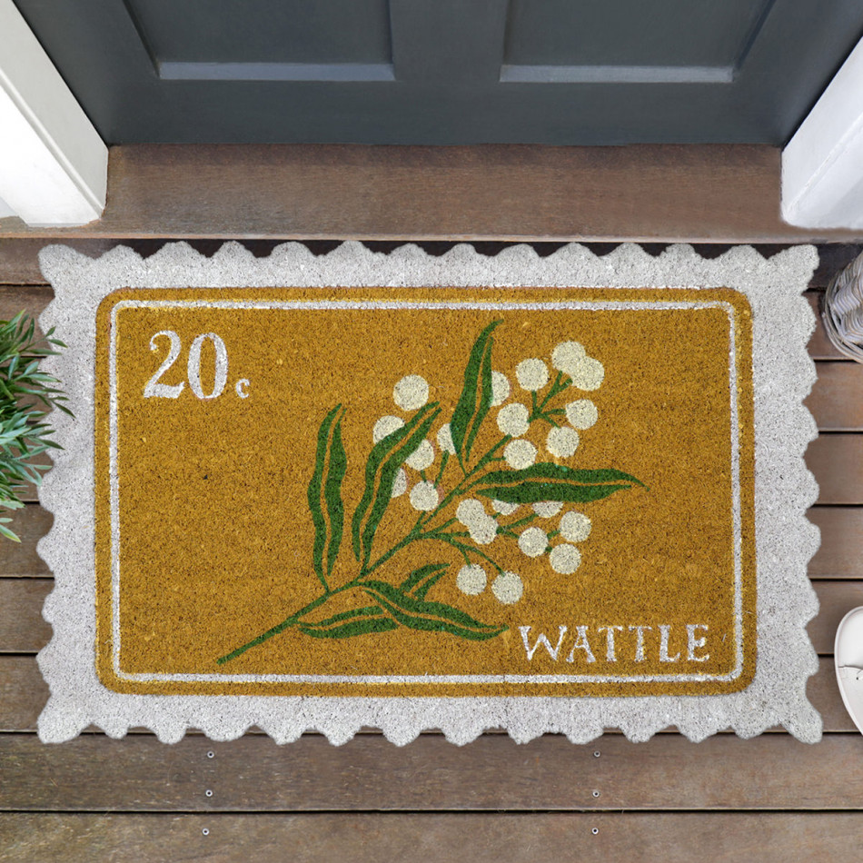 Molly Yellow Postage Stamp Doormat 80x50cm