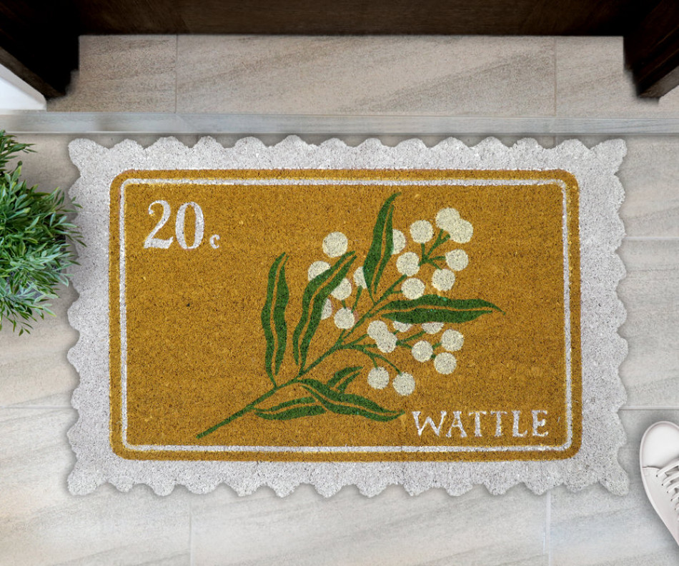 Molly Yellow Postage Stamp Doormat 80x50cm