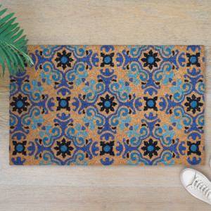 Andalusian Blue Doormat 75x45cm, designed to protect the floor while adding detail to an entryway