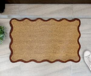 Carlow Wave Chestnut Border Doormat 80x50cm