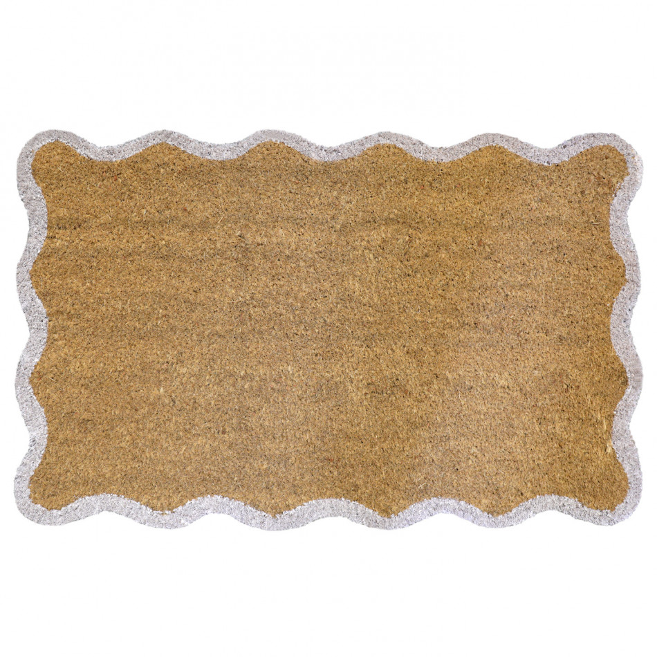 Carlow Wave White Border Doormat 80x50cm