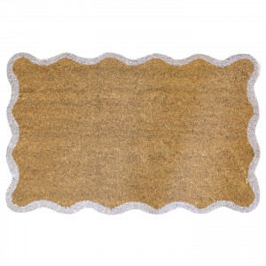 Carlow Wave White Border Doormat 80x50cm