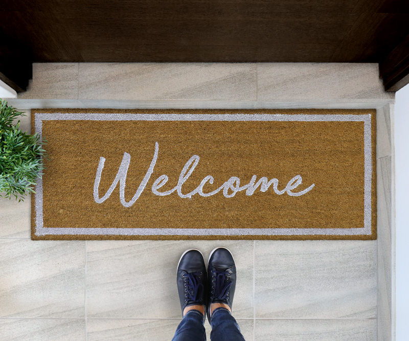 Long White Doormat 120x45cm