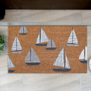 Harbour Sails Yacht Doormat 75x45cm, designed to protect the floor while adding detail to an entryway