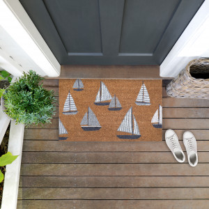 Harbour Sails Yacht Doormat 75x45cm, presented as a decorative entrance mat for the front doorway