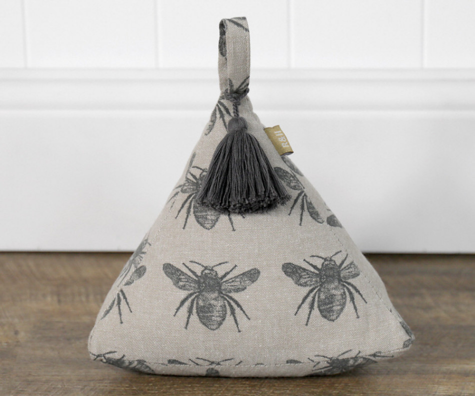 Charcoal Honey Bee Door Stop