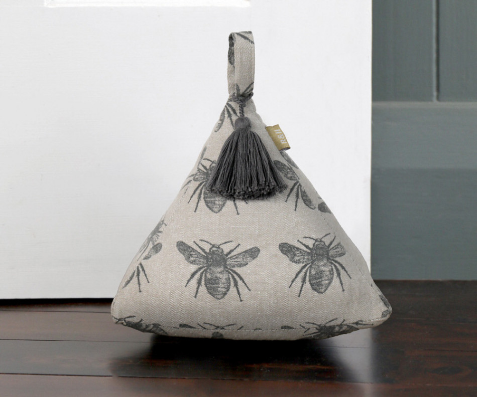 Charcoal Honey Bee Door Stop