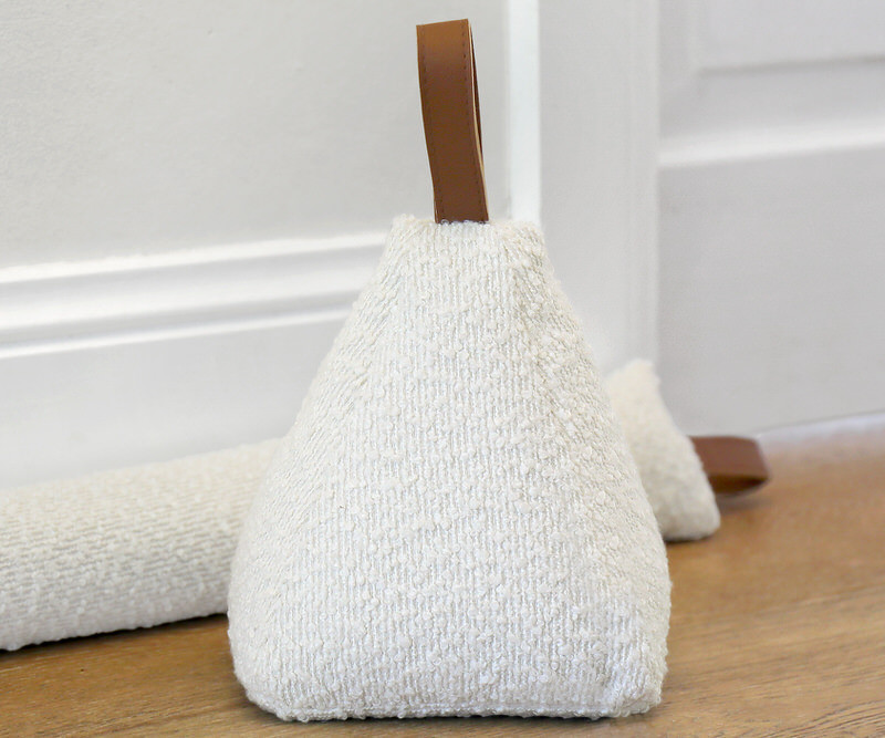 Ivory Boucle Door Stop