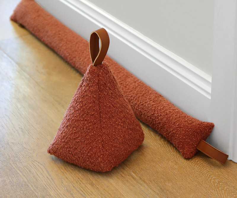 Autumn Red Boucle Draft Stopper - 90cm