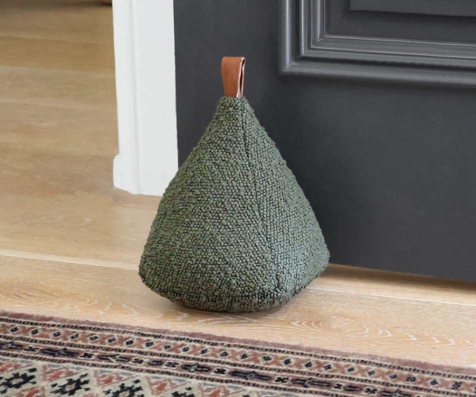 Boyle Olive Green Boucle Door Stop
