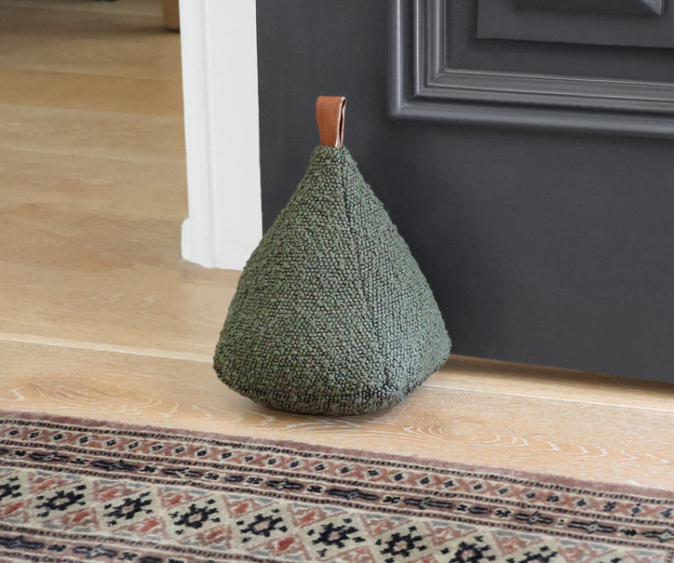 Boyle Olive Green Boucle Door Stop