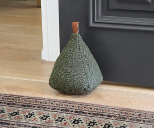 Boyle Olive Green Boucle Door Stop